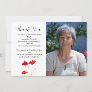 Klaprozen Rood Bloemstuk Funeral Doden Dank je Kaart