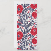 Klaprozen Rood Wit & Blauw Feestje Kaart (Achterkant)