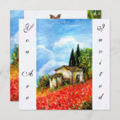 KLAPROZEN TUSCANSE LANDSCHAP Rode Bloemvelden Wit Kaart (Voorkant / Achterkant)