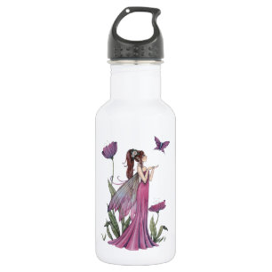 Klaprozen van Amethyst Paarse Fee en Vlinder Waterfles