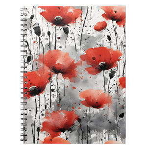 Klaprozen - Watercolor bloemen Notitieboek
