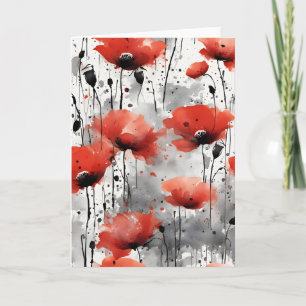Klaprozen - Waterverf bloemen Kaart