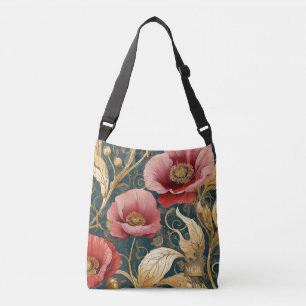 Klaprozentuin Bloei - Botanische Art Nouveau Crossbody Tas