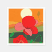 Klaprozenweide bij zonsondergang    servet (Voorkant)