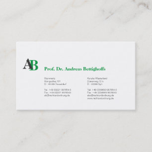 Klar mit Initiaal Visitekaartje