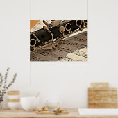 Klarinet Close-up Poster (Keuken)