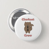 Klarinet Crew Brown Cat Pink Funny Ronde Button 5,7 Cm (Voorkant /achterkant)