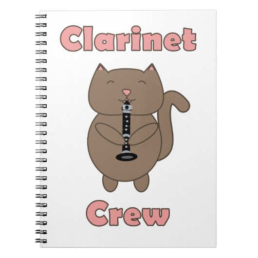 Klarinet Crew Cat Funny Schattige Notitieboek (Voorkant)