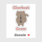 Klarinet Crew Cat Funny Sticker (Vel)