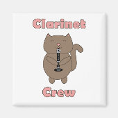 Klarinet Crew Pink Cat Brown Grappig Magneet (Voorkant)
