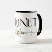 Klarinet decoratieve lijn mok (Voorkant rechts)