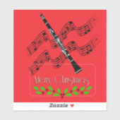 Klarinet Kerstmis Sticker (Vel)