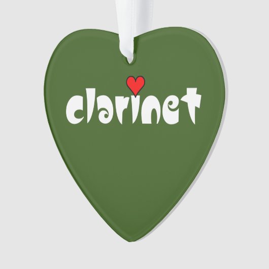 Klarinet klein hart ornament (voorkant)