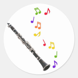 Klarinet Kleurrijke Muziek Sticker
