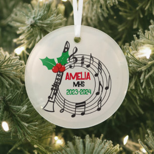 Klarinet Marching Band Kerst Ornament