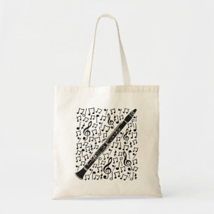 Klarinet Musical Notes Woodwind Muziekdocent Tote Bag