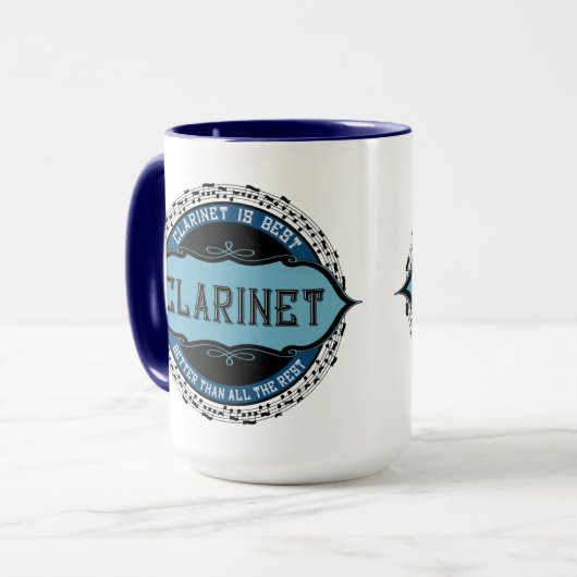 Klarinet Muzieknoten Cirkel Mok (Voorkant links)