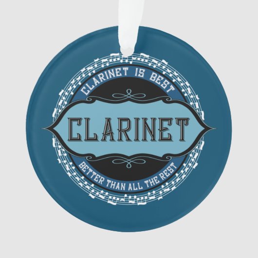 Klarinet Muzieknoten Cirkel Ornament (voorkant)