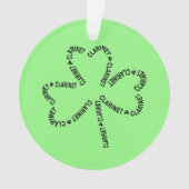 Klarinet Tekst Shamrock Ornament (voorkant)
