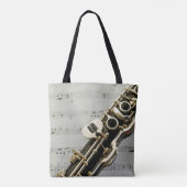 Klarinet van dichtbij tote bag (Achterkant)