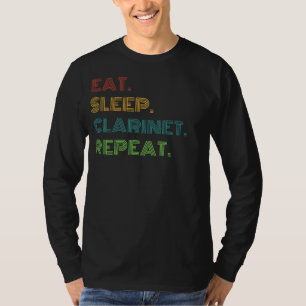 Klarinetcadans: Eet, Slaap, Klarinet Herhaal Fun T-shirt