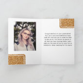Klas 2024 Gefeliciteerd Afgestudeerd Goud Glitter Kaart (Binnen)