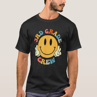 Klas 3 Retro Groovy Leraar Student Rug T T-shirt