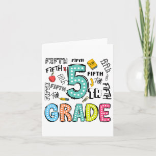 Klas 5 Schattige Typografie Stippen Terug Naar Sch Kaart