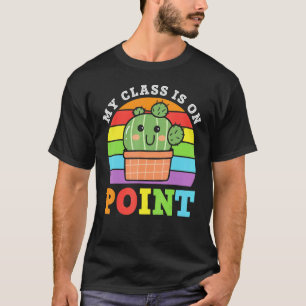 Klas Leraren School Cijfer Cactus Grafisch Plus Si T-shirt