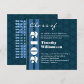 Klas van 2012 Blauw en Wit Wijzig in elk jaar Aankondiging (Voorkant / Achterkant)