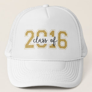 Klas van 2016 Moderne glinsterende tekst ontwerp Trucker Pet