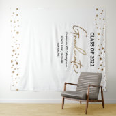 Klas van 2021 Gouden Confetti-achtergrond afstuder Wandkleed (In Situ (horizontaal))