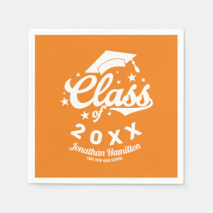 Klas van 2021 Oranje Afstudeerfeest Servet
