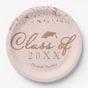 Klas van 2021 Roze Goud Folie Afstudeerfeest Roze Papieren Bordje