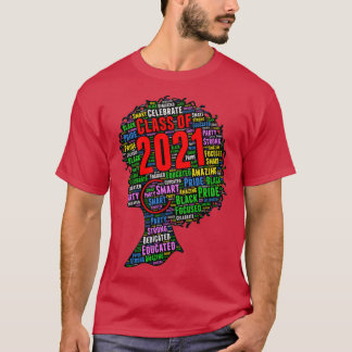 Klas van 2021 Woorden in Afro T-shirt