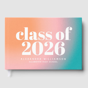 Klas van 2023 Trendy Kleurrijke Gradiënt Aangepast Gastenboek