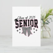 Klas van 2025 Afstudeerfeest Senior Bow Coquette Kaart (Staand voorkant)