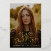 KLAS VAN 2025 AFSTUDEREN middelbare school afstude Folie Uitnodiging (Voorkant)