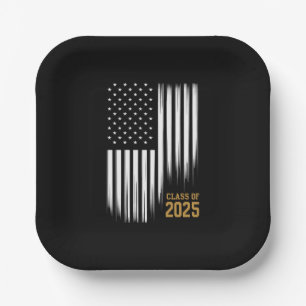 Klas van 2025 Senior Amerikaanse Vlag Afstudeercad Papieren Bordje