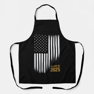 Klas van 2025 senior Amerikaanse vlag afstudeercad Schort