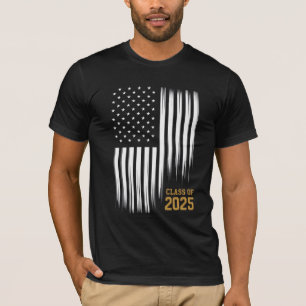 Klas van 2025 Senior Amerikaanse Vlag Afstudeercad T-shirt
