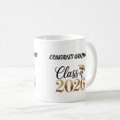 Klas van 2026 Afstudeer T-Shirt Cadeau Koffiemok (Voorkant rechts)