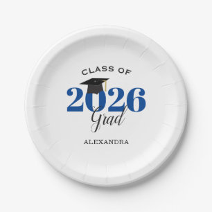 Klas van 2026 Afstudeerder Eenvoudig Blauw en Zwar Papieren Bordje