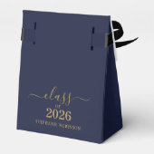 Klas van 2026 Blauw Goud Script Afstuderen Bedankdoosjes (Achterkant)