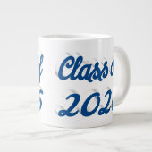 Klas van 2026 blauwe script afstuderen extra grote beker (Voorkant rechts)