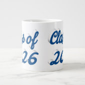 Klas van 2026 blauwe script afstuderen extra grote beker (Voorkant)