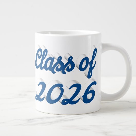 Klas van 2026 blauwe script afstuderen extra grote beker (Rechts)
