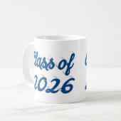 Klas van 2026 blauwe script afstuderen koffiemok (Voorkant links)