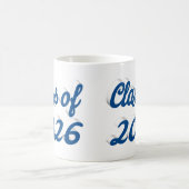 Klas van 2026 blauwe script afstuderen koffiemok (Center)