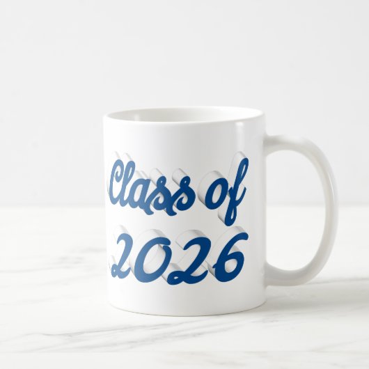 Klas van 2026 blauwe script afstuderen koffiemok (Rechts)